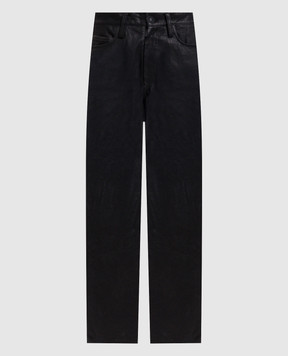 Y`S Yamamoto Black leather pants YWP04700
