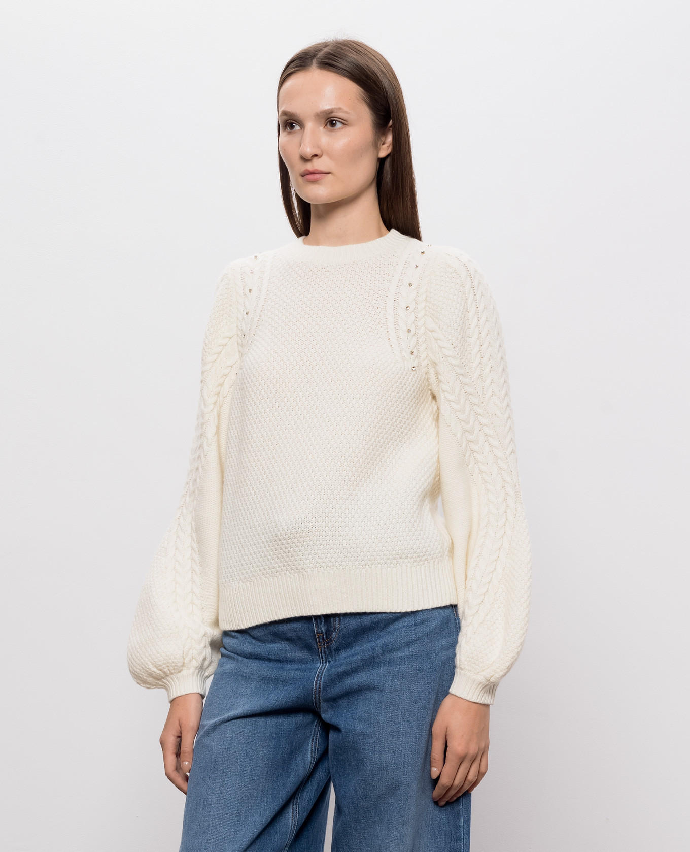 Ivory wool sweater Twinset 3