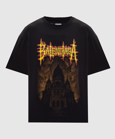Black Sacré Cœur straight-cut T-shirt