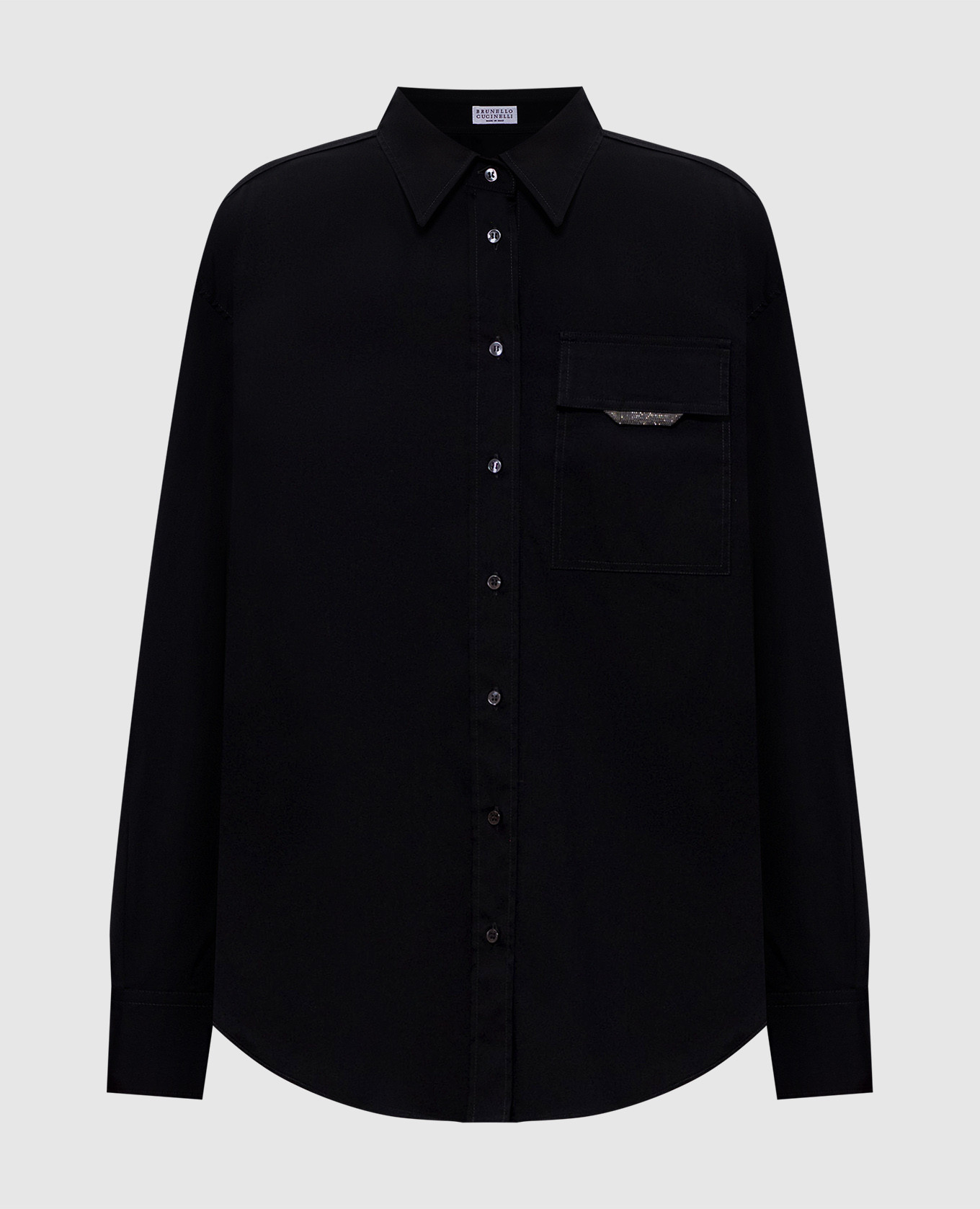 Black shirt with monil chain