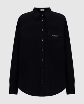 Brunello Cucinelli Black shirt with monil chain M0091MY516