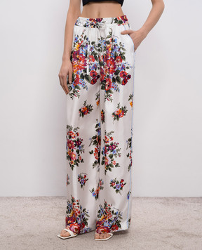 Dolce&Gabbana White printed silk pants FTDBNTIS11I