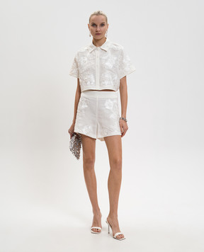 Simkhai Sammie White Soutache Shorts with Applique 1264120SW