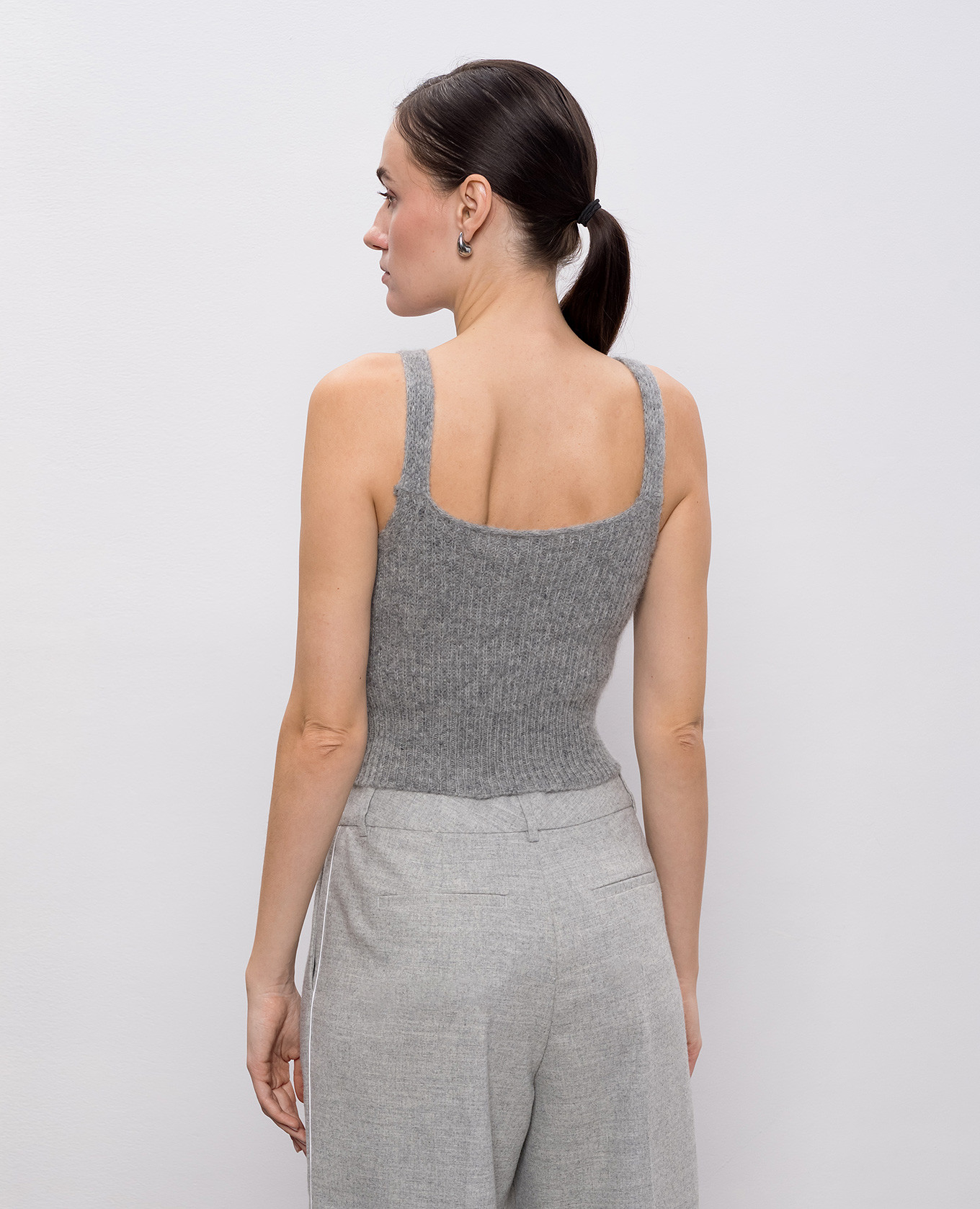 

Gray alpaca wool top Peserico, Grey