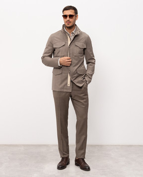 Pini Parma Brown wool and cashmere jacket FJCKLPTOBA