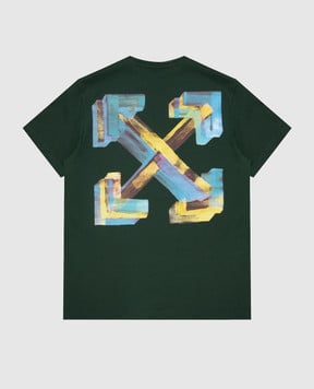 Off-White Children's green T-shirt with Arrow Watercolor print 44BAA002F26J00A