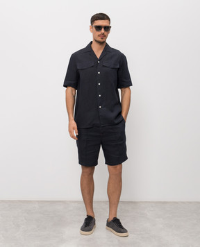 ISAIA Blue linen shorts PNC021P9110