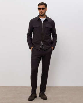 Marco Pescarolo Dark gray cashmere shirt URUS5443