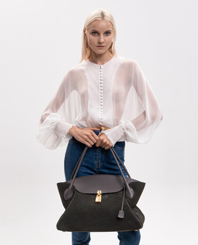 Balmain Grey suede Pulse Day bag HN1DB068LTXC