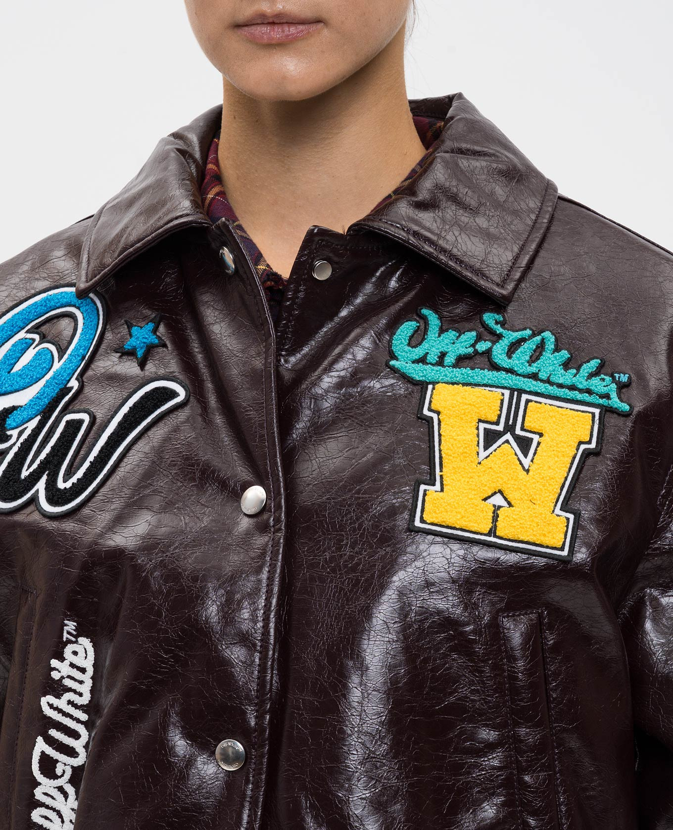 

Burgundy glossy jacket with logo Off-White