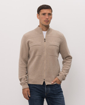 Peserico Beige wool and cashmere cardigan R59598F1209470