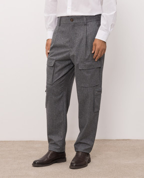 Brunello Cucinelli Grey wool cargo pants M038PF3010