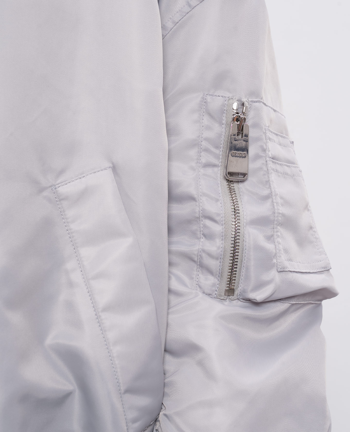 Gray bomber jacket with drape Dondup 5