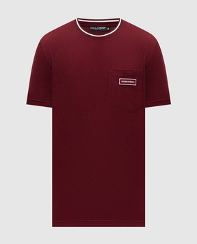 Dolce&Gabbana Burgundy t-shirt with logo patch G8RA2ZG7Q2P