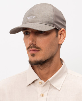 Sease Brown cap with linen AC048TN147