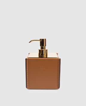 Treesseci MERIDIEN leather bathroom set with dispenser, glass, organizer and stand MER97AINGD