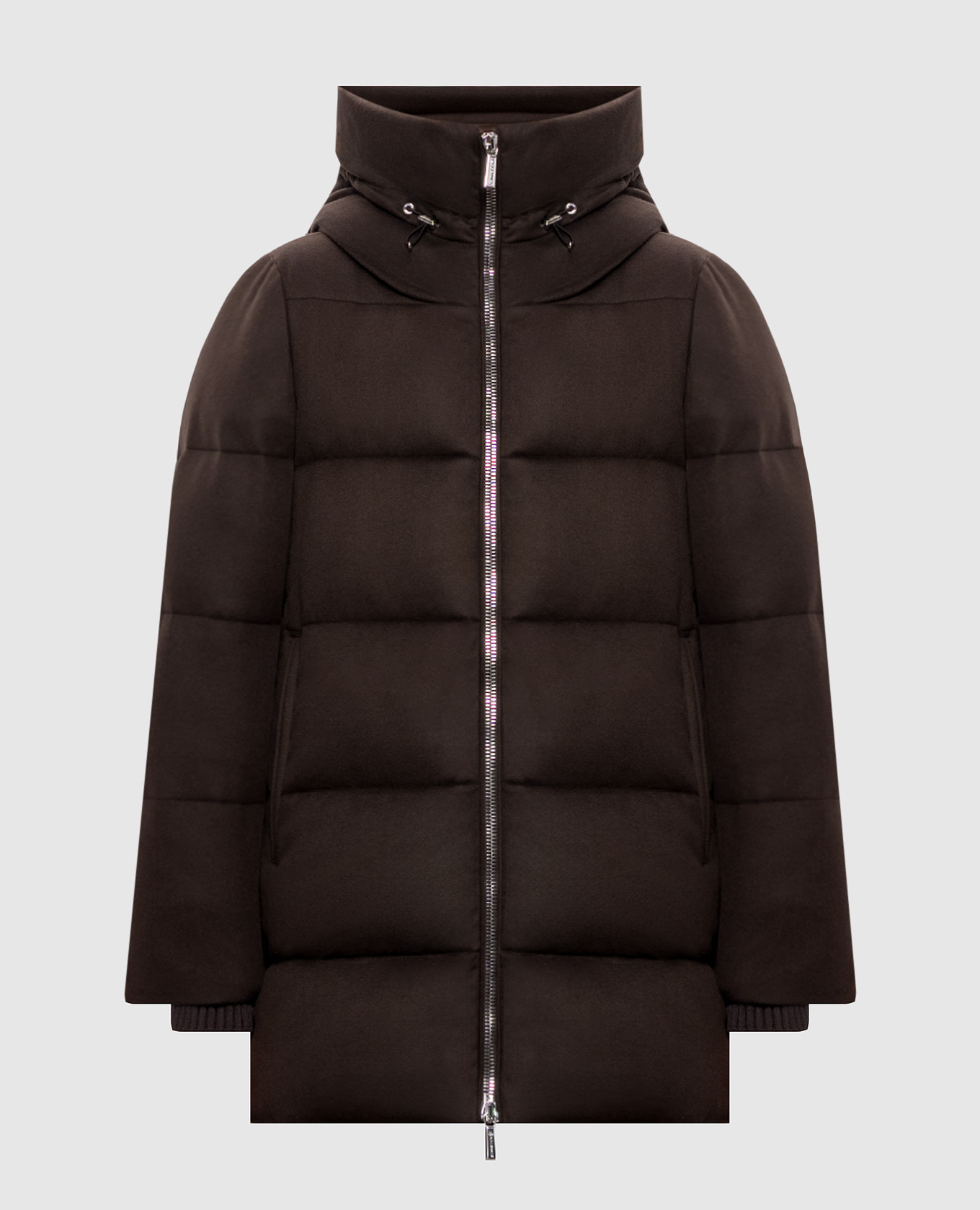 CARINZIA brown wool and cashmere down jacket