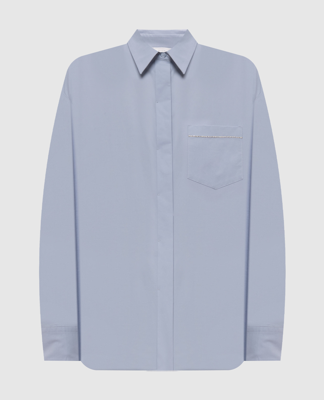 Blue shirt with a monil chain