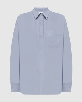Peserico Blue shirt with a monil chain A0657007928