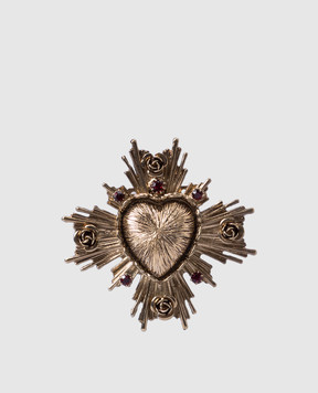 CelesteG Gold heart-shaped brooch 2228