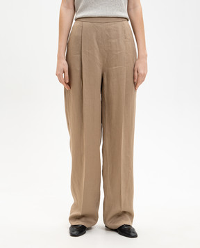 Agnona Brown linen pants T71008XU3049