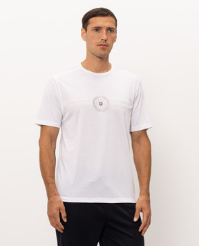 Stefano Ricci White T-shirt with eagle head emblem MNH6305420803