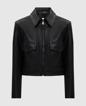 Babe Pay Pls Black leather jacket with turn-down collar 2424ИЗМAMAZON