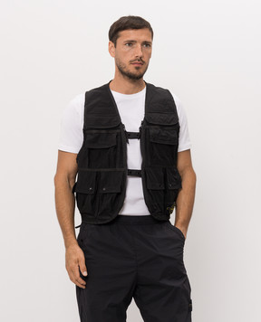 Stone Island Black vest with pockets L2S15G100016S0424