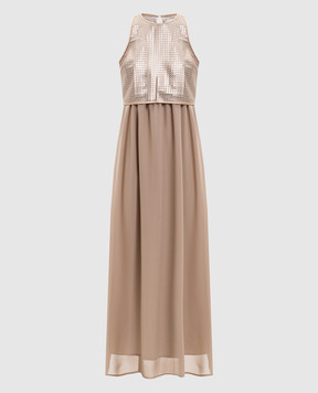 Peserico Beige dress with double-layered silk A0200806814