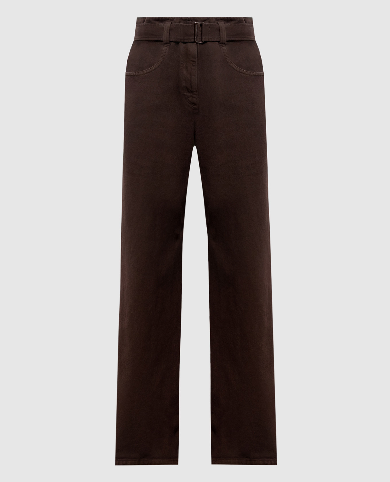 Brown jeans with a belt Brunello Cucinelli