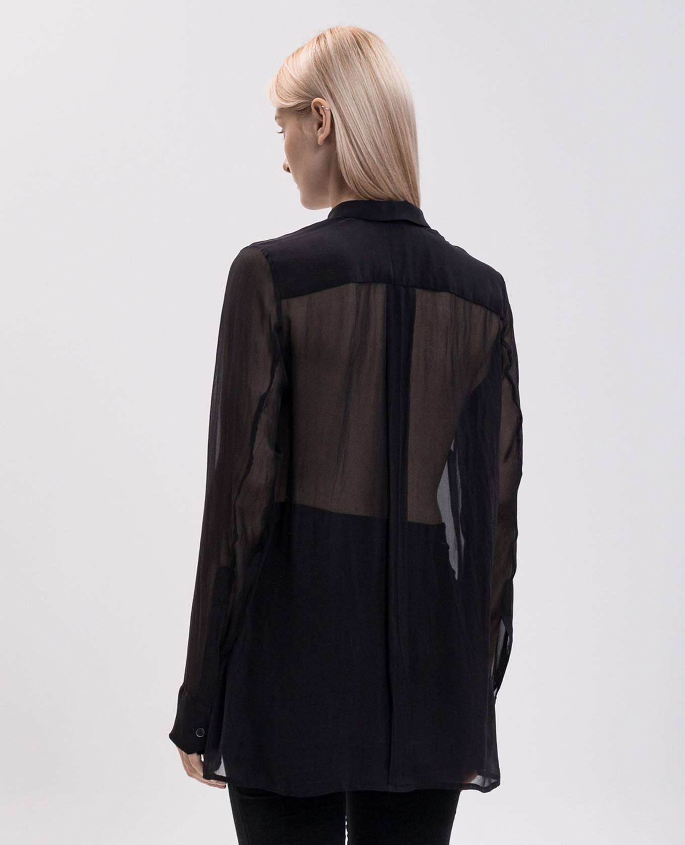 Black silk blouse Masnada 4