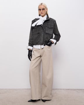 Babe Pay Pls Gray suede jacket 2615SUEDE