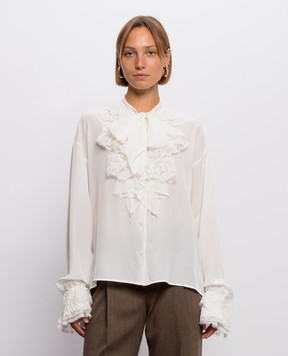 Ermanno Scervino Ivory silk blouse with ruffles D492K360APVKX