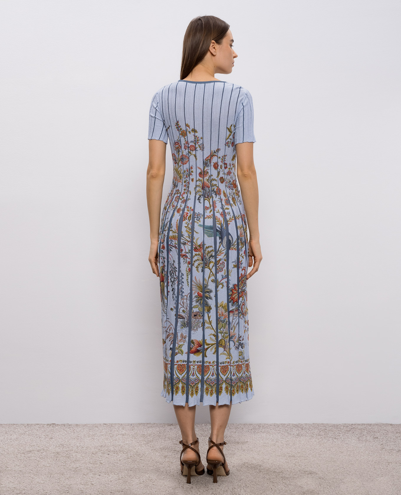 

Blue printed midi dress Etro, Light blue
