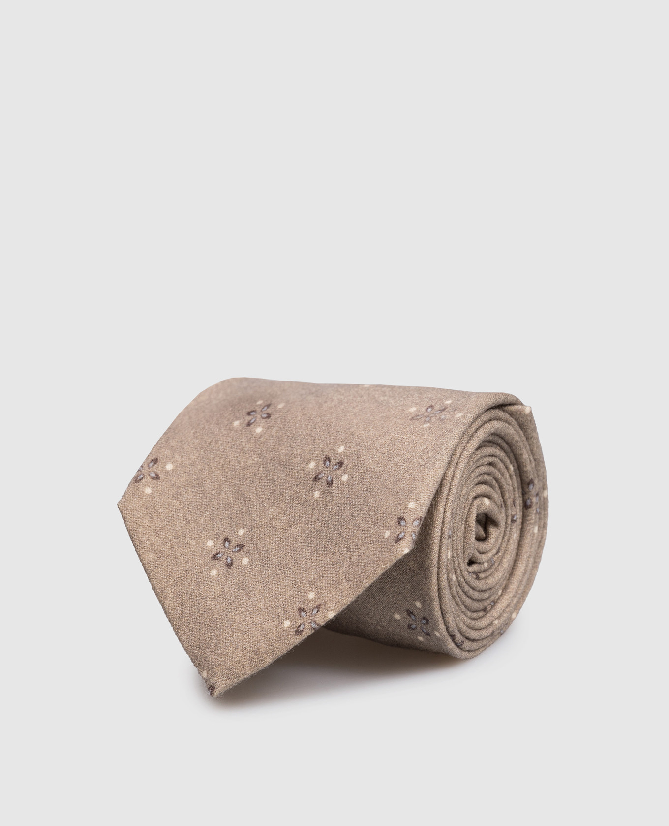 

Khaki wool and cashmere tie Pini Parma