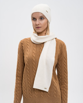 Woolrich White hat and wool scarf set CFWWAC2029FRUF0659