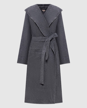 Hamam Gray terry bathrobe ASH LIGHT with hood ASHLIGHTBATHROBE