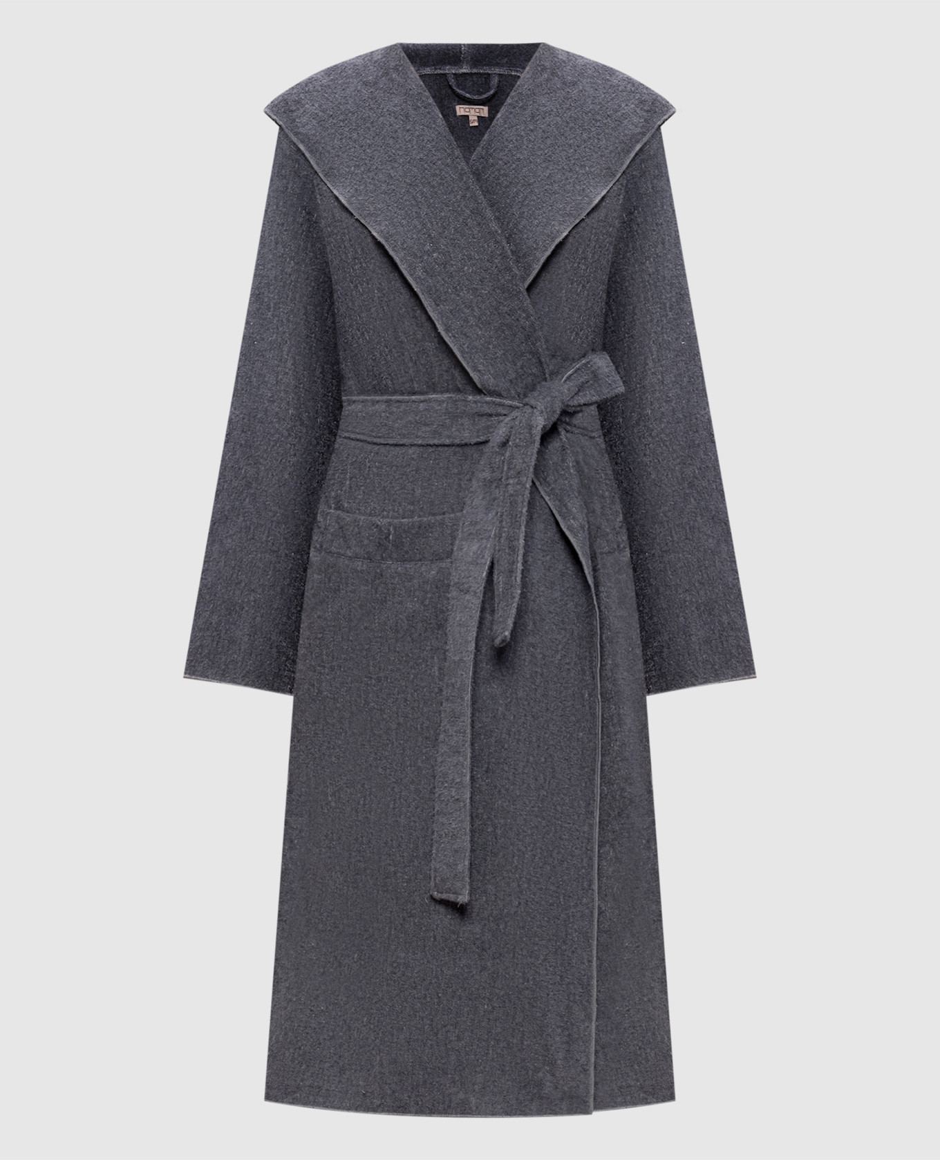 Gray terry bathrobe ASH LIGHT with hood