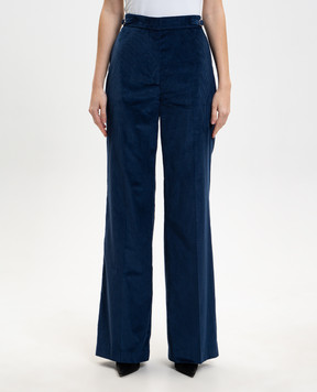 Gabriela Hearst Vesta blue corduroy wool pants 3262190T124