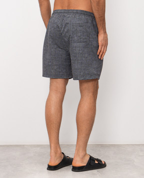 Brunello Cucinelli Green swim shorts with branded print MR847043