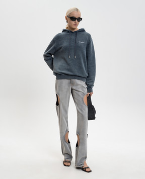 Off-White Blue Landscape hoodie with logo OWBB035F25FLE003