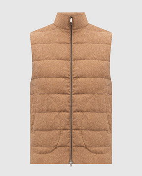 Herno Brown down vest with wool PI0026ULE33503