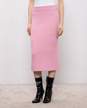 Givenchy Pink alpaca wool midi skirt BW40ZW4ZSM