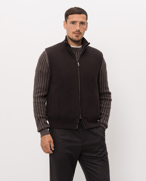 Agnona Brown cashmere vest TV12U2XM7009