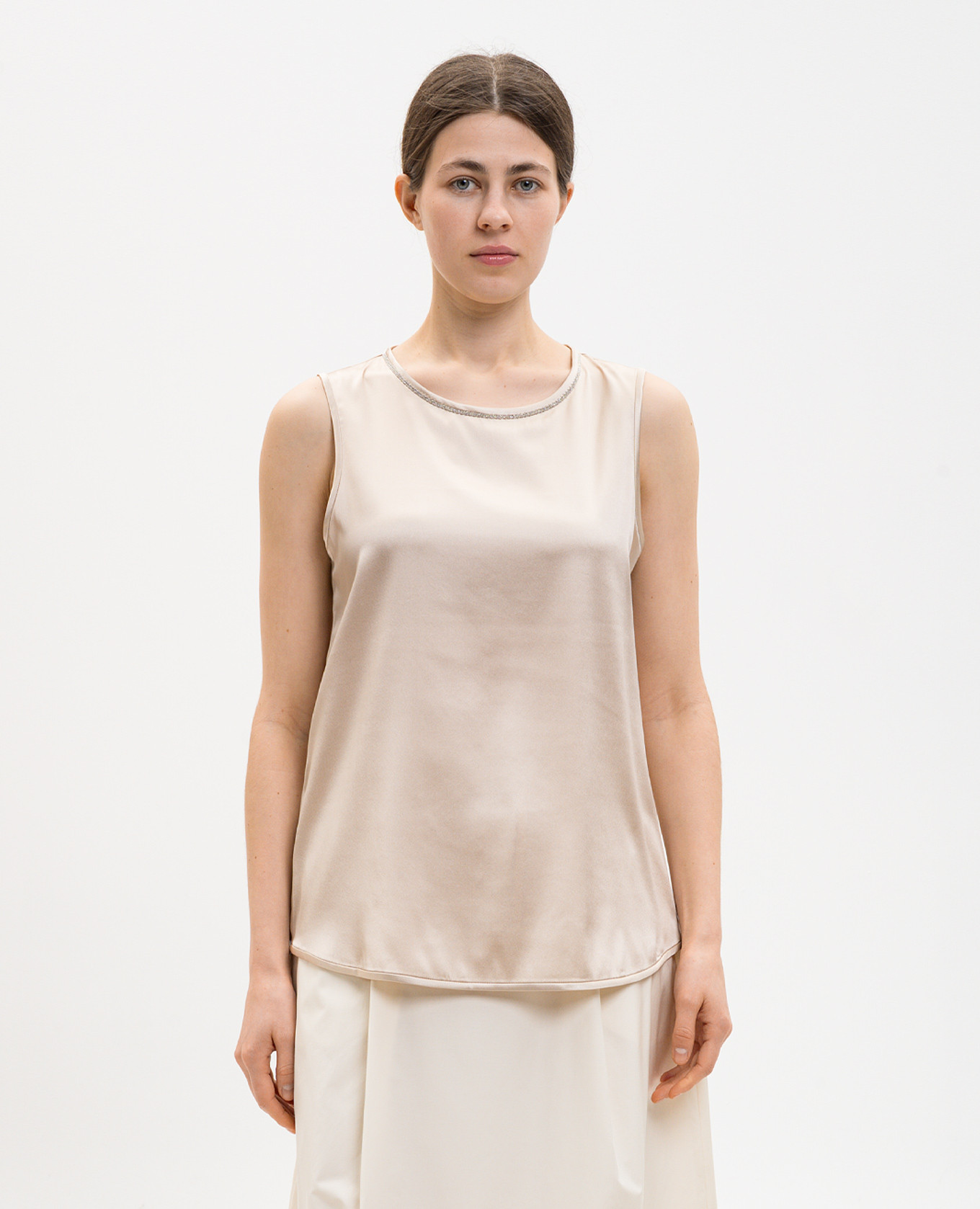

Beige silk top Peserico
