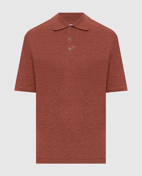 Brunello Cucinelli Red polo with linen M2L00315