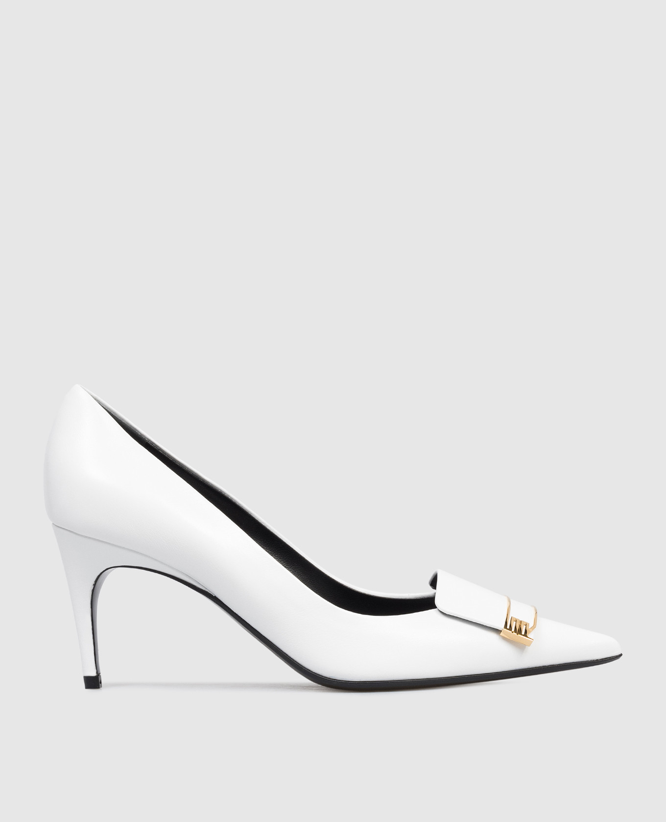 White leather shoes with monogram