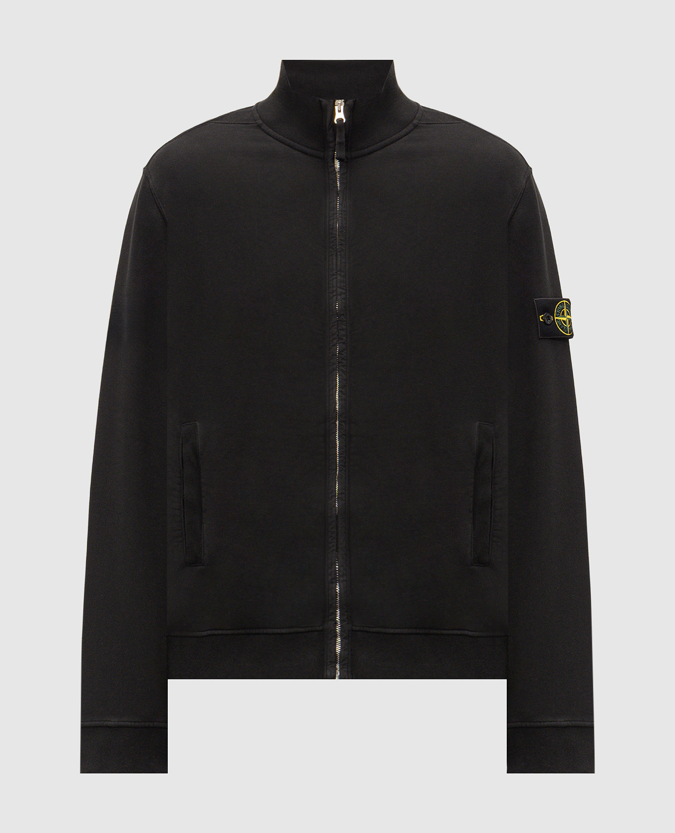 Black cardigan with logo patch
