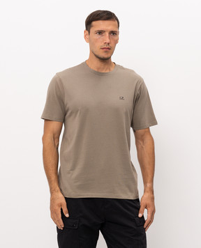 C.P. Company Khaki T-shirt with branded print MTS725A005100W