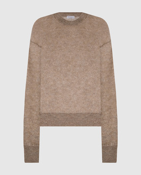 Brunello Cucinelli Beige wool sweater with lurex MBG775520P